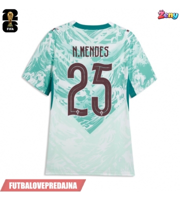 Lacne Ženy Futbalové dres Portugalsko Nuno Mendes #25 MS 2026 Krátky Rukáv - Preč